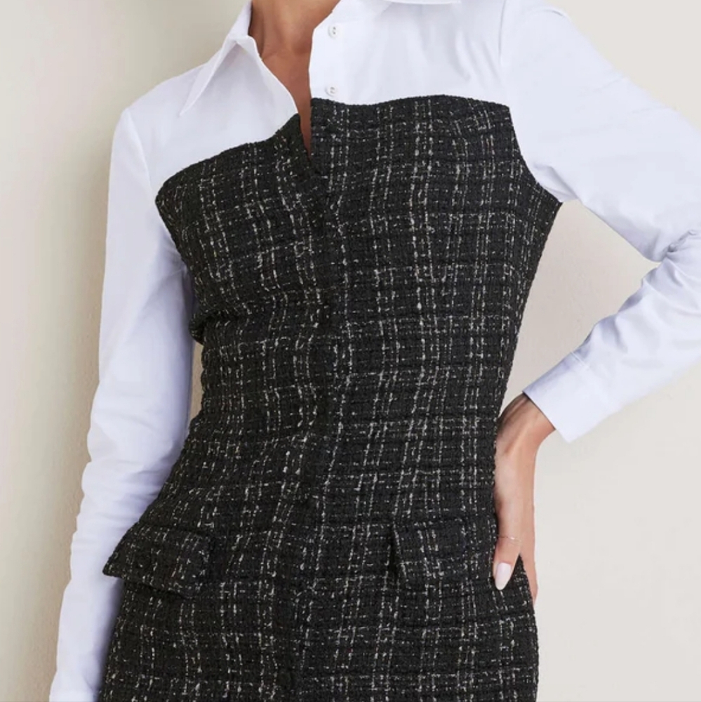 Womens tweed long sleeve dress